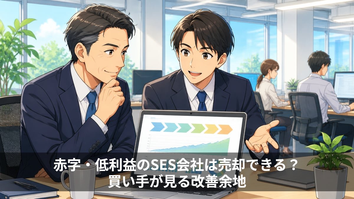 赤字・低利益のSES会社は売却できる?買い手が見る改善余地