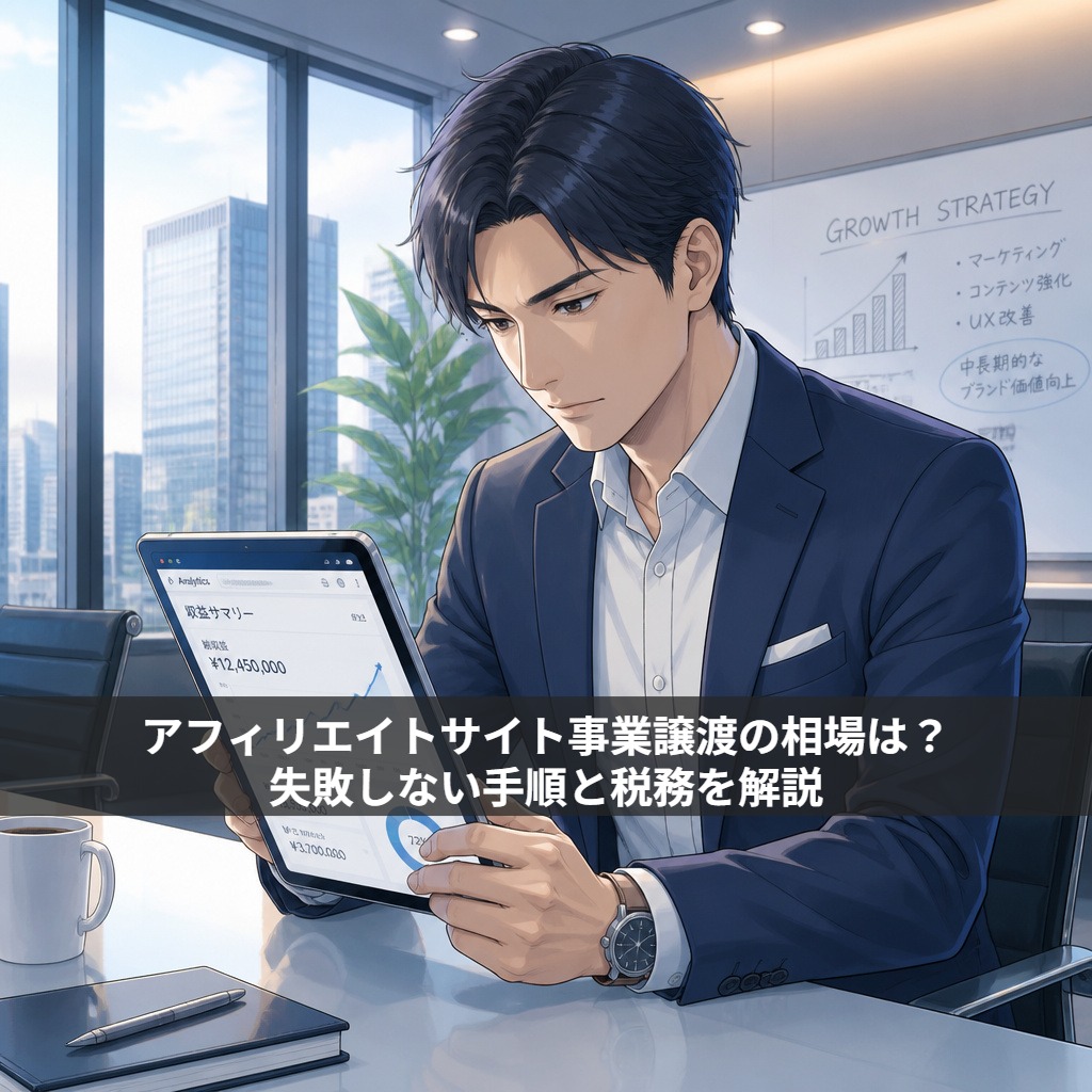 アフィリエイトサイト事業譲渡の相場は?失敗しない手順と税務を解説