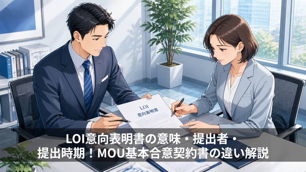 LOI意向表明書の意味・提出者・提出時期とは？MOU基本合意契約書の違い解説