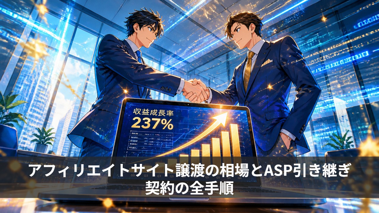 アフィリエイトサイト譲渡の相場とASP引き継ぎ・契約の全手順
