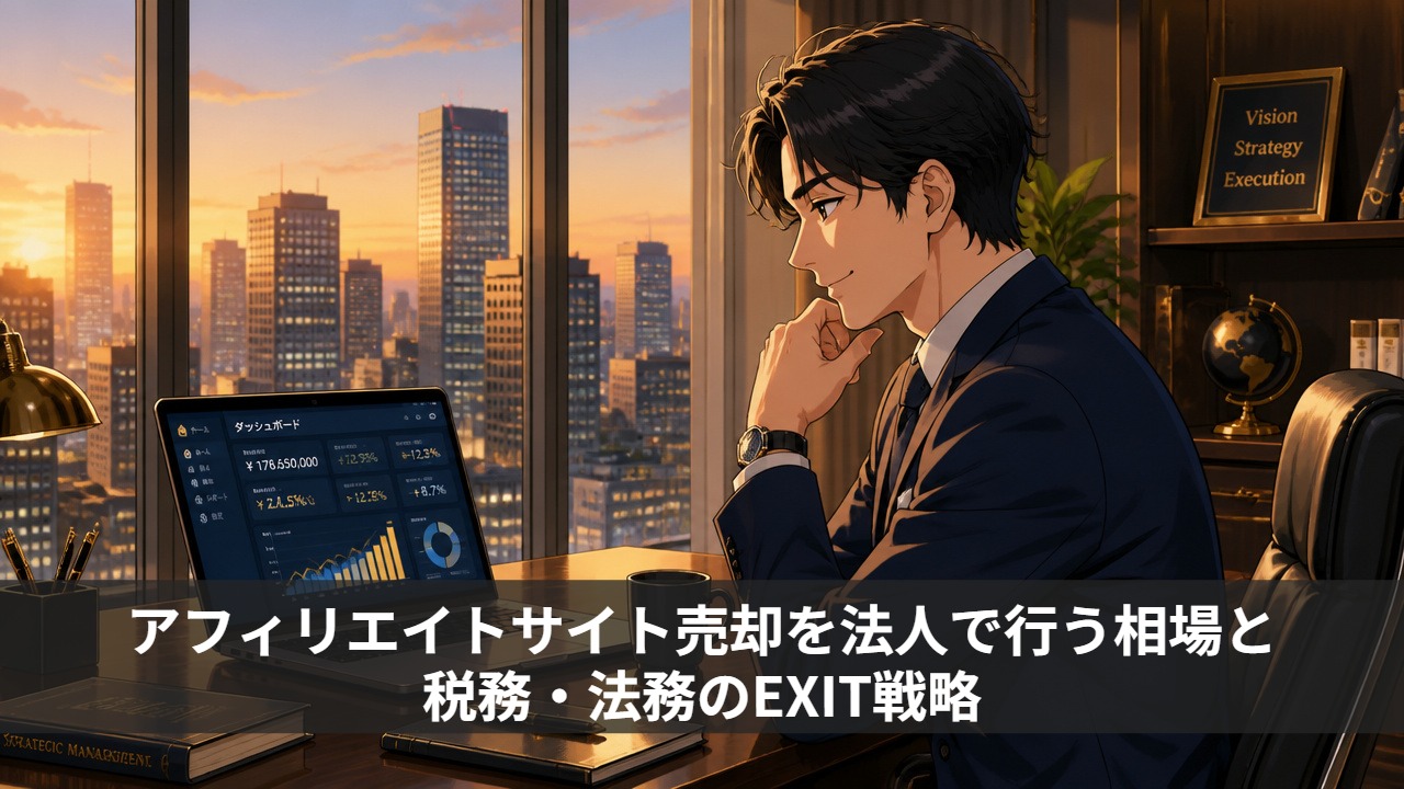 アフィリエイトサイト売却を法人で行う相場と税務・法務のEXIT戦略
