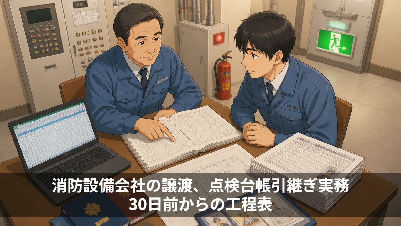 消防設備会社の譲渡、点検台帳引継ぎ実務|30日前からの工程表