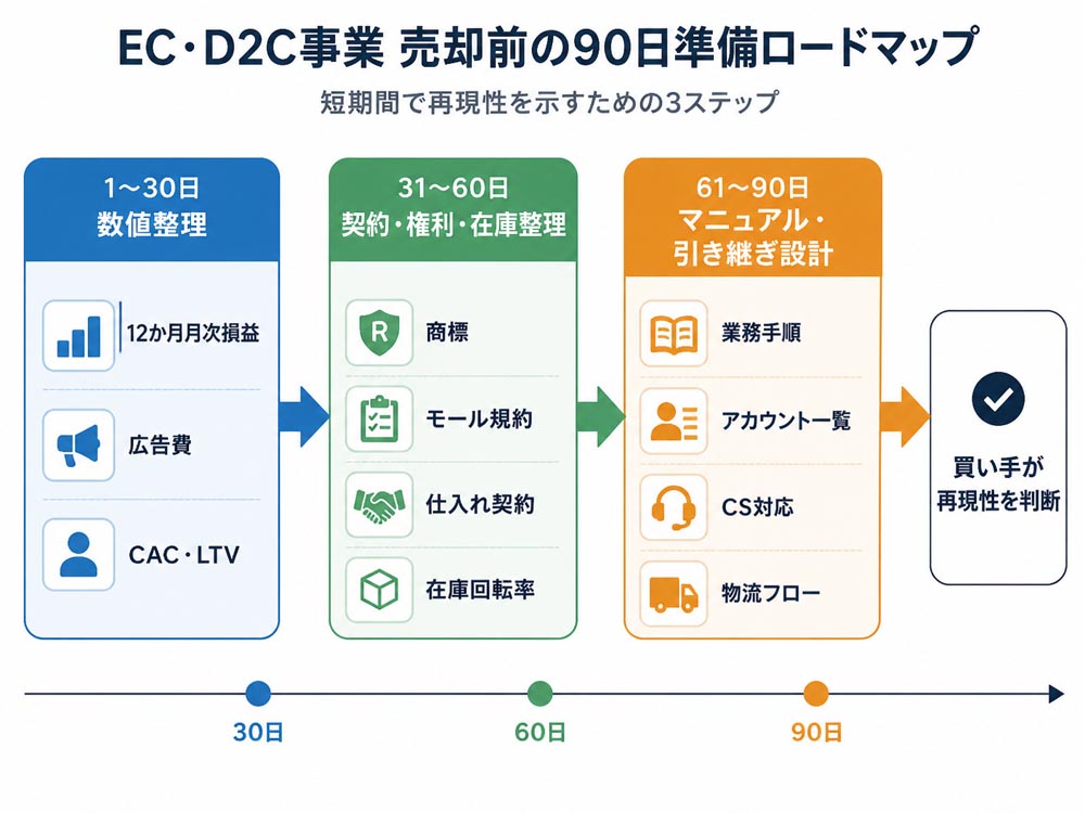 【文脈】EC・D2C事業を売却する前の90日準備を