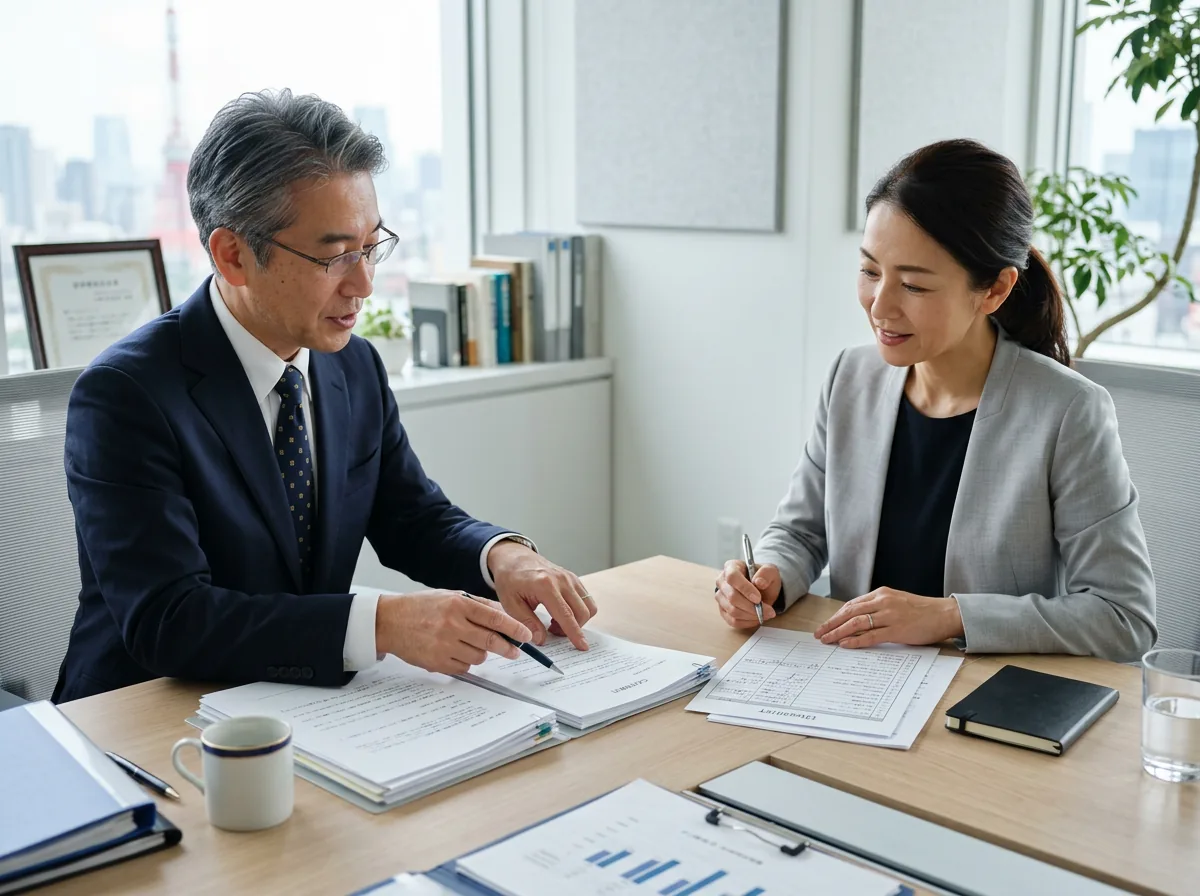造作譲渡契約と賃貸借契約の確認を行う打ち合わせの様子