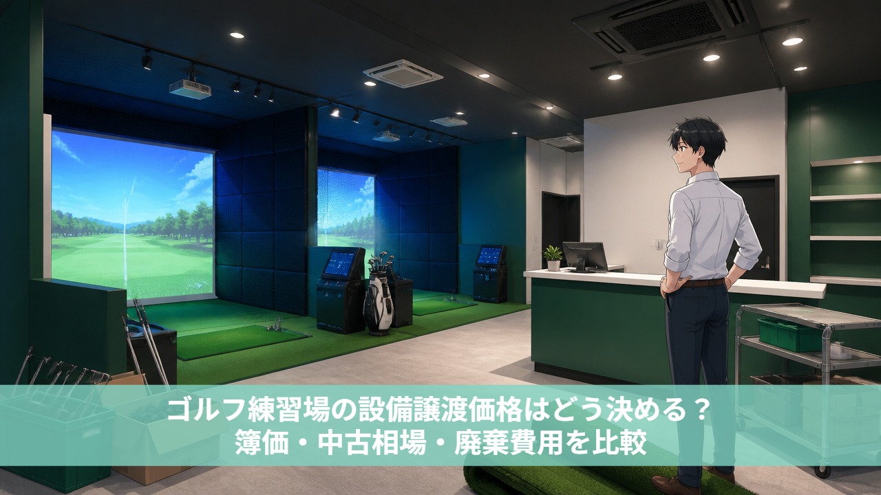 ゴルフ練習場の設備譲渡価格はどう決める？簿価・中古相場・廃棄費用を比較