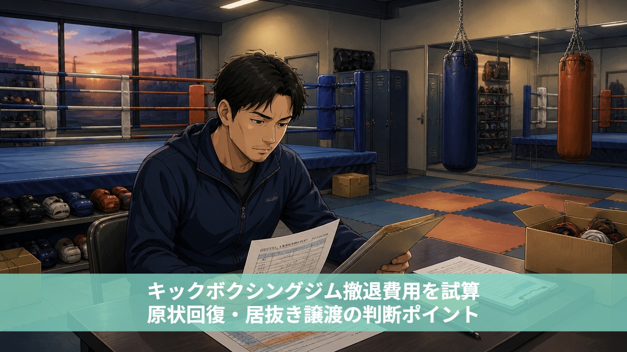 キックボクシングジム撤退費用を試算｜原状回復・居抜き譲渡の判断ポイント