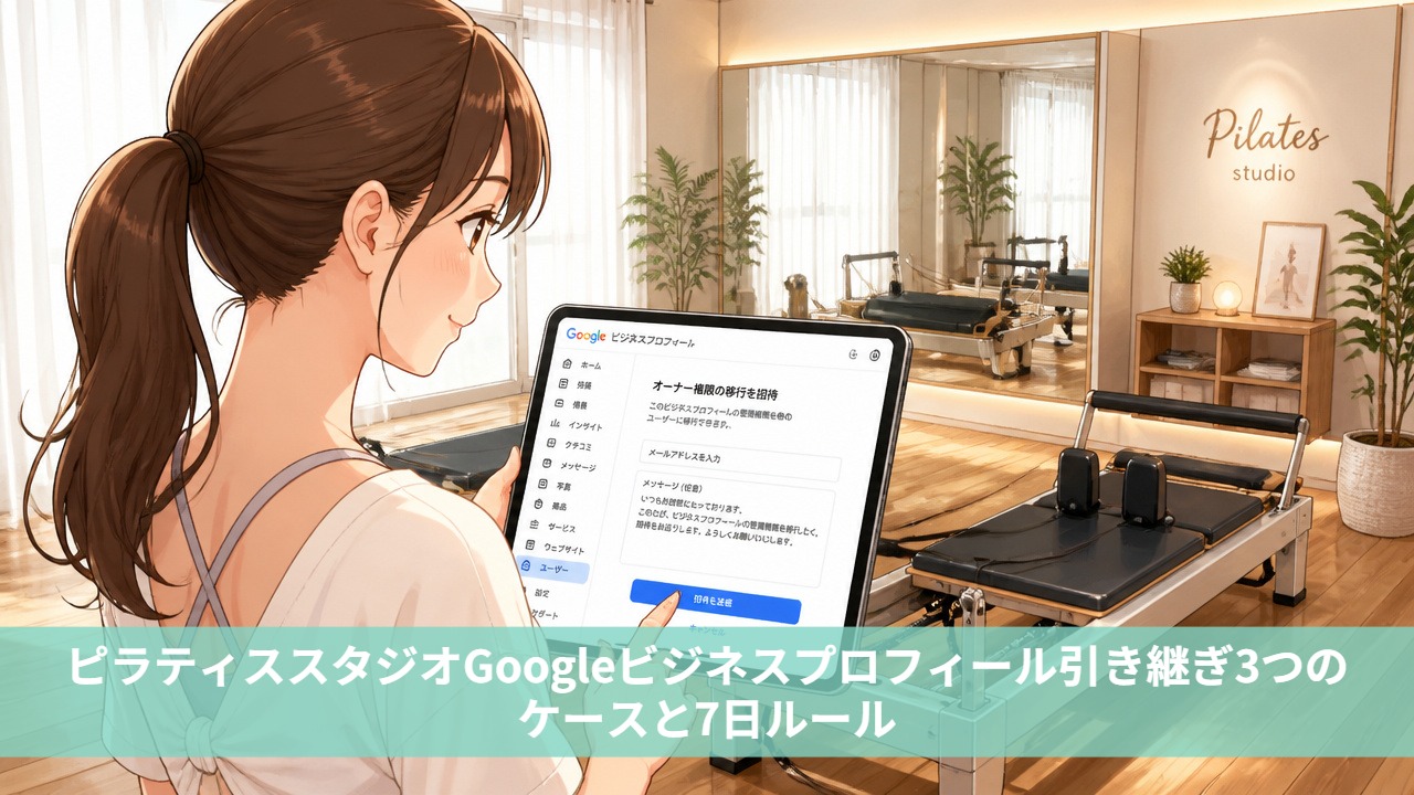 ピラティススタジオGoogleビジネスプロフィール引き継ぎ3つのケースと7日ルール