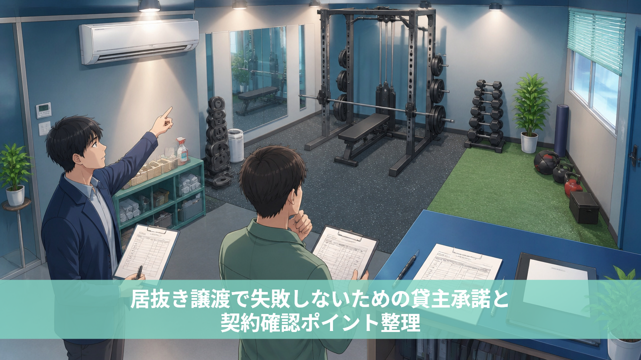 居抜き譲渡で失敗しないための貸主承諾と契約確認ポイント整理