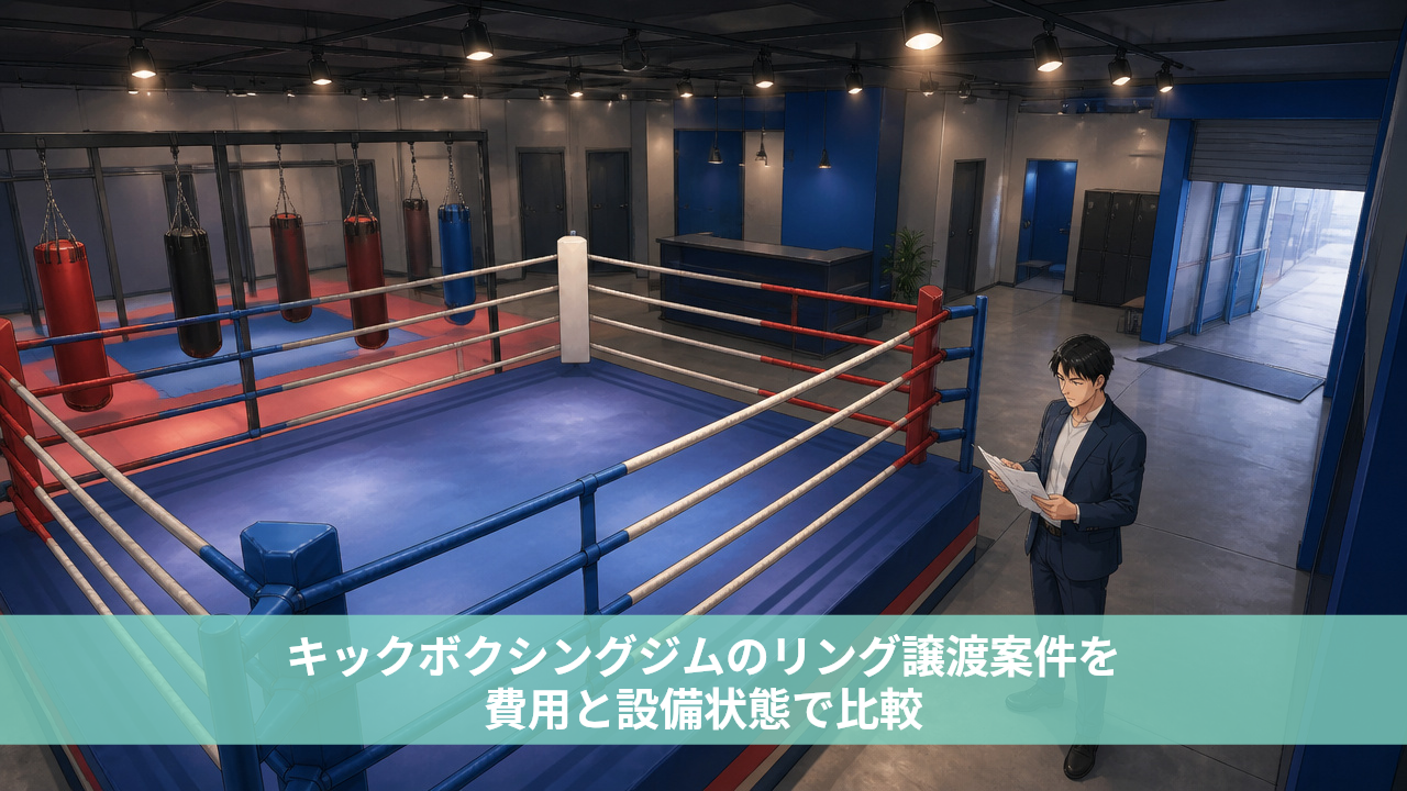 キックボクシングジムのリング譲渡案件を費用と設備状態で比較