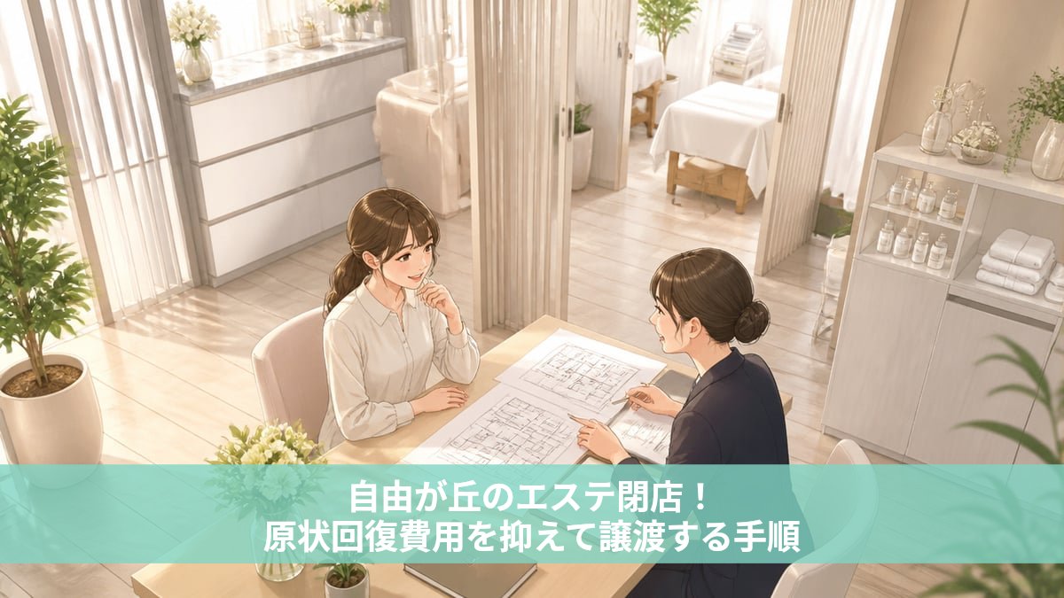 自由が丘のエステ閉店！原状回復費用を抑えて譲渡する手順