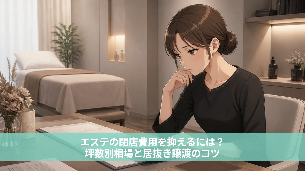 エステの閉店費用を抑えるには？坪数別相場と居抜き譲渡のコツ