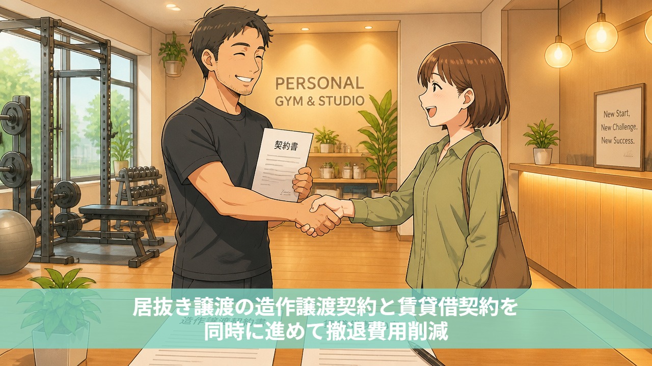 居抜き譲渡の造作譲渡契約と賃貸借契約を同時に進めて撤退費用削減