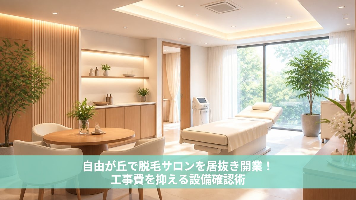 自由が丘で脱毛サロンを居抜き開業！工事費を抑える設備確認術