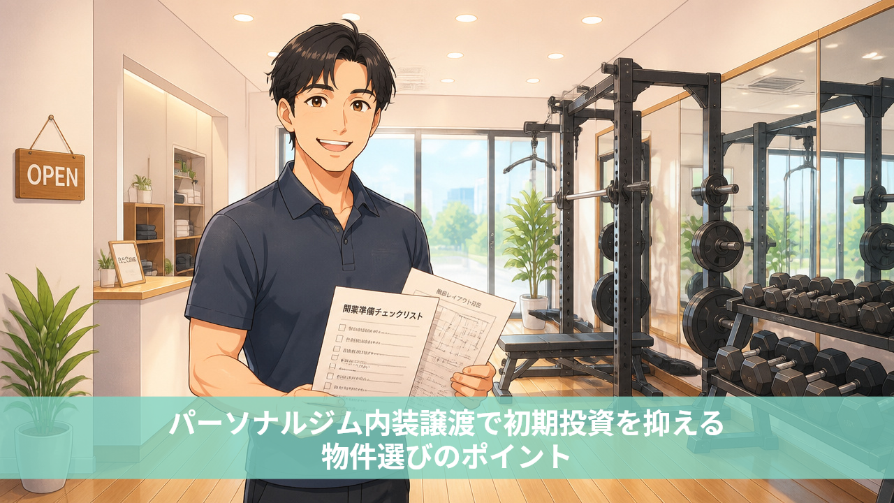 パーソナルジム内装譲渡で初期投資を抑える物件選びのポイント