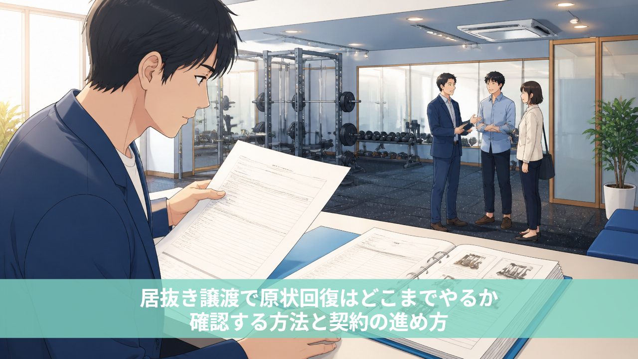 居抜き譲渡で原状回復はどこまでやるか確認する方法と契約の進め方