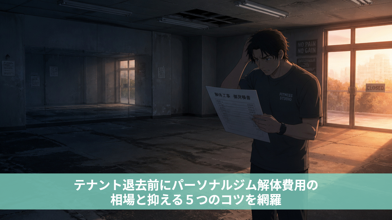 テナント退去前にパーソナルジム解体費用の相場と抑える５つのコツを網羅