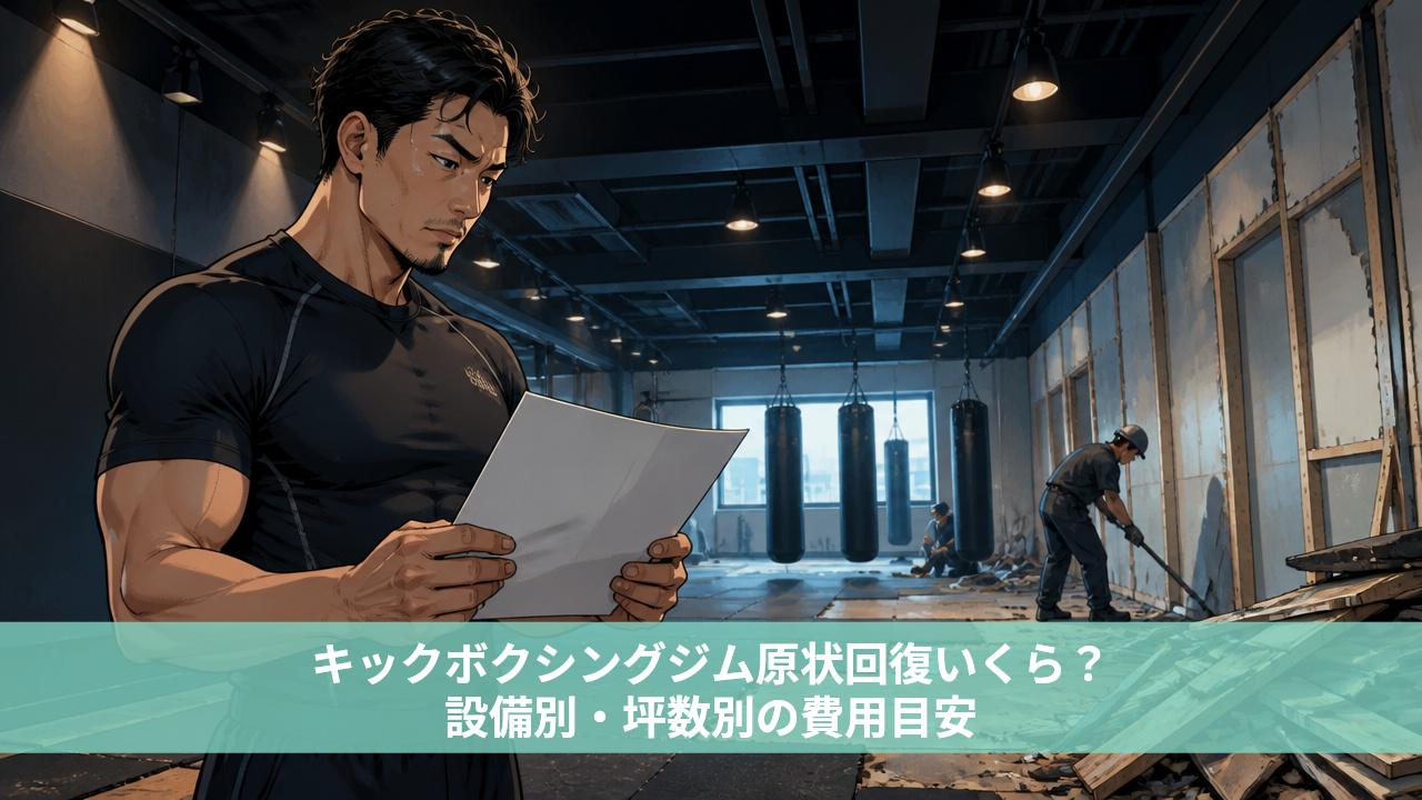 キックボクシングジム原状回復いくら？設備別・坪数別の費用目安