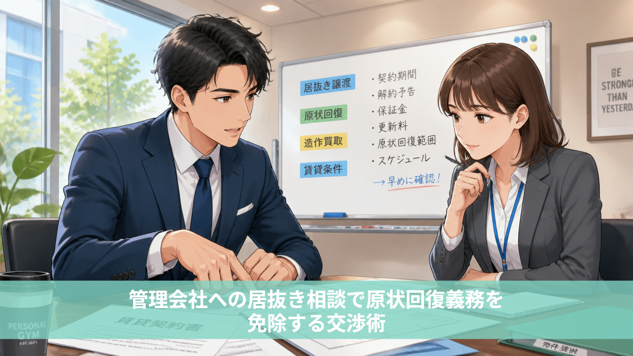 管理会社への居抜き相談で原状回復義務を免除する交渉術