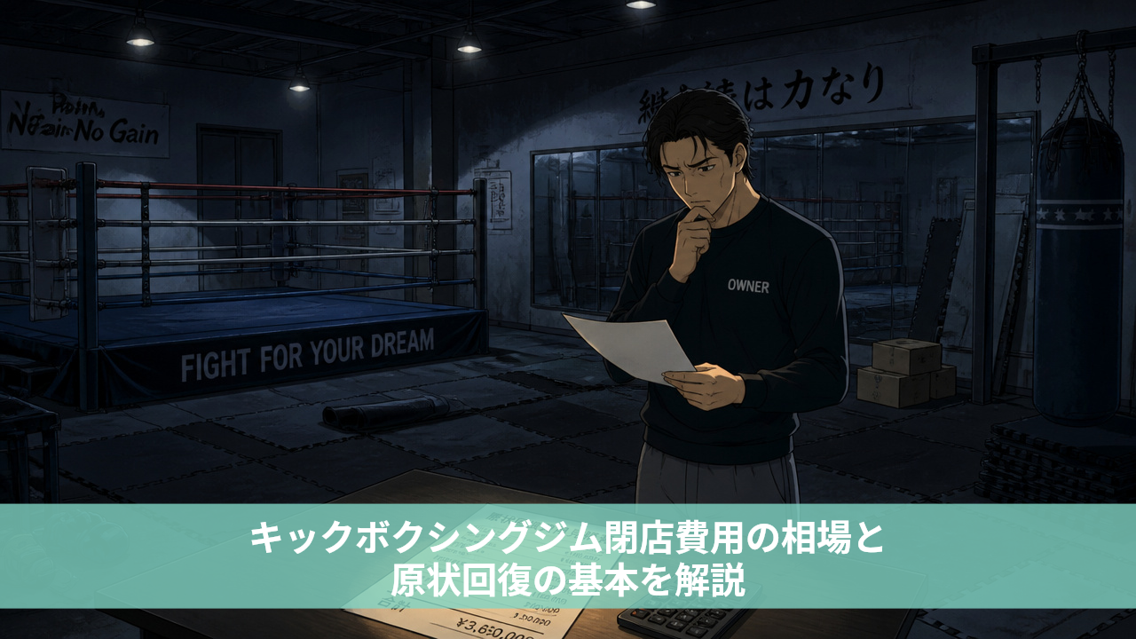 キックボクシングジム閉店費用の相場と原状回復の基本を解説