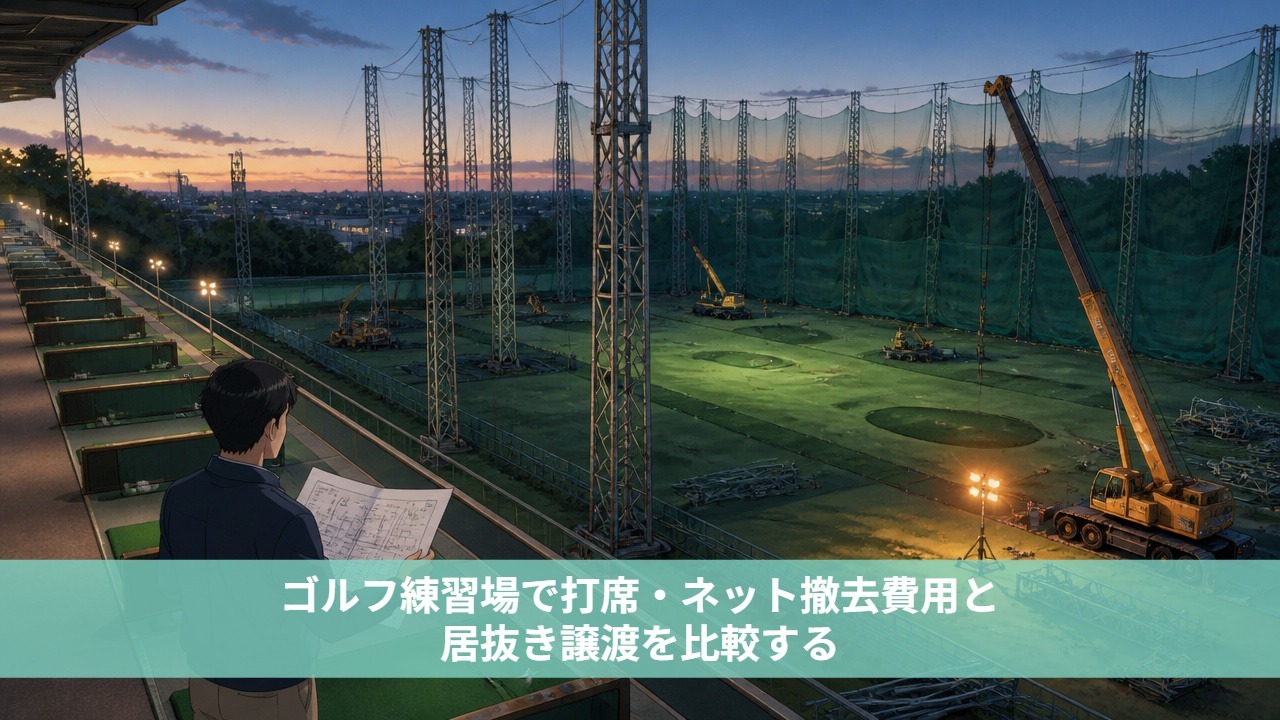 ゴルフ練習場で打席・ネット撤去費用と居抜き譲渡を比較する