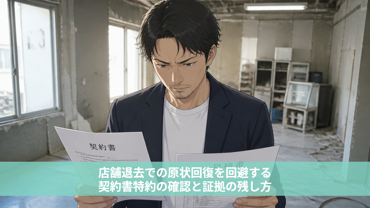 店舗退去での原状回復を回避する契約書特約の確認と証拠の残し方
