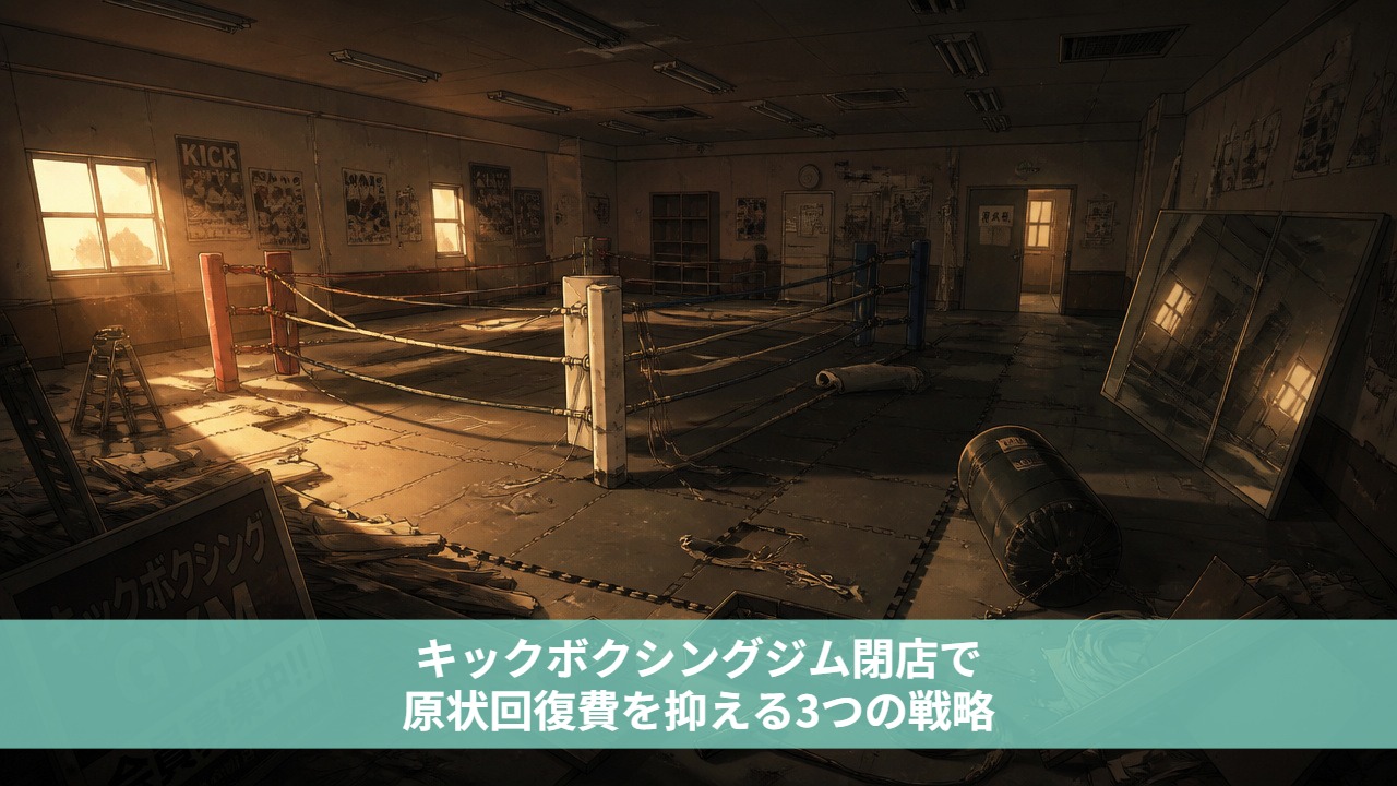 キックボクシングジム閉店で原状回復費を抑える3つの戦略