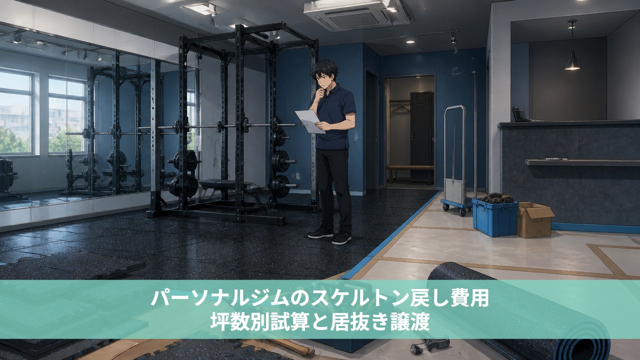 パーソナルジムのスケルトン戻し費用｜坪数別試算と居抜き譲渡