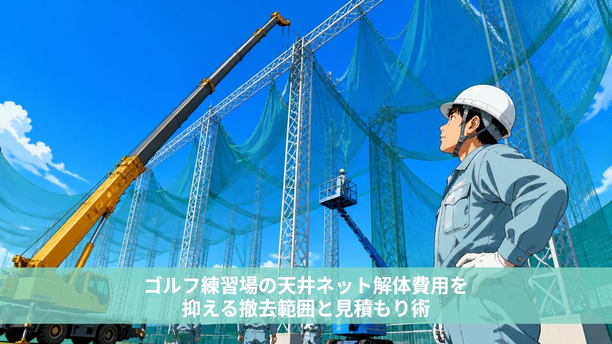 ゴルフ練習場の天井ネット解体費用を抑える撤去範囲と見積もり術