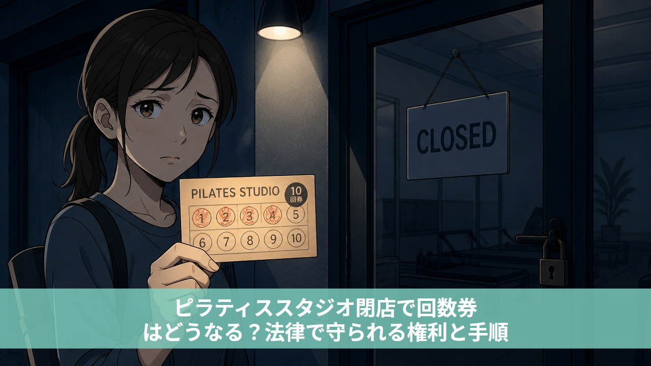 ピラティススタジオ閉店で回数券はどうなる？法律で守られる権利と手順