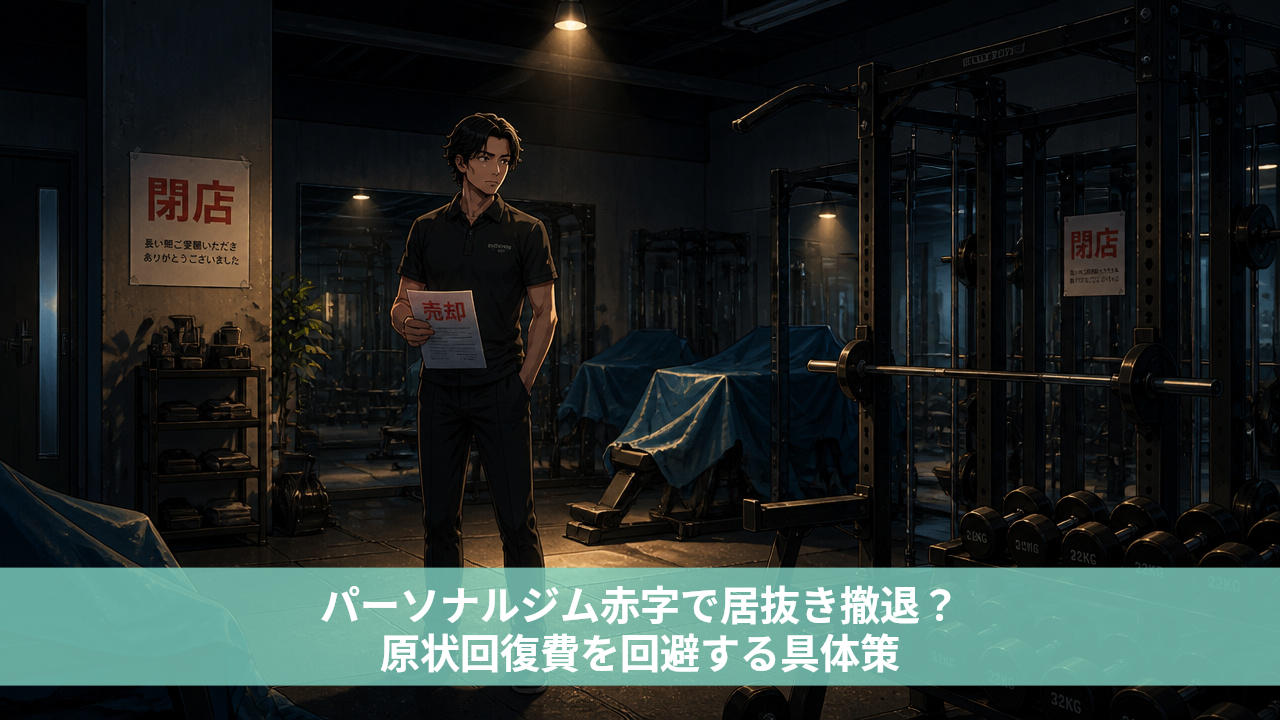 パーソナルジム赤字で居抜き撤退？原状回復費を回避する具体策
