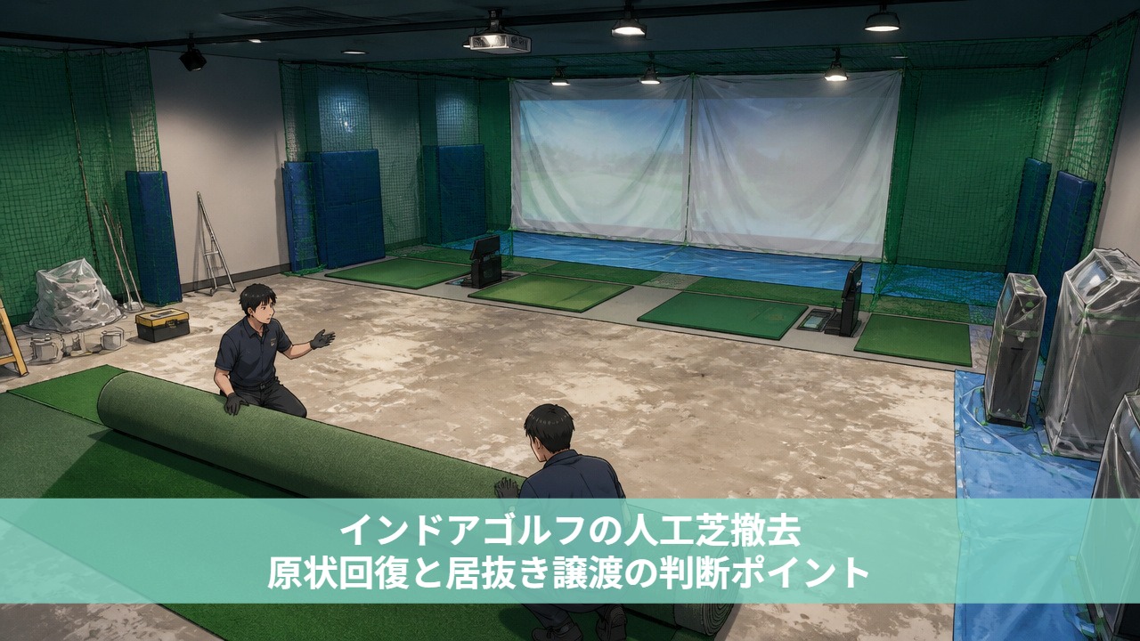 インドアゴルフの人工芝撤去｜原状回復と居抜き譲渡の判断ポイント