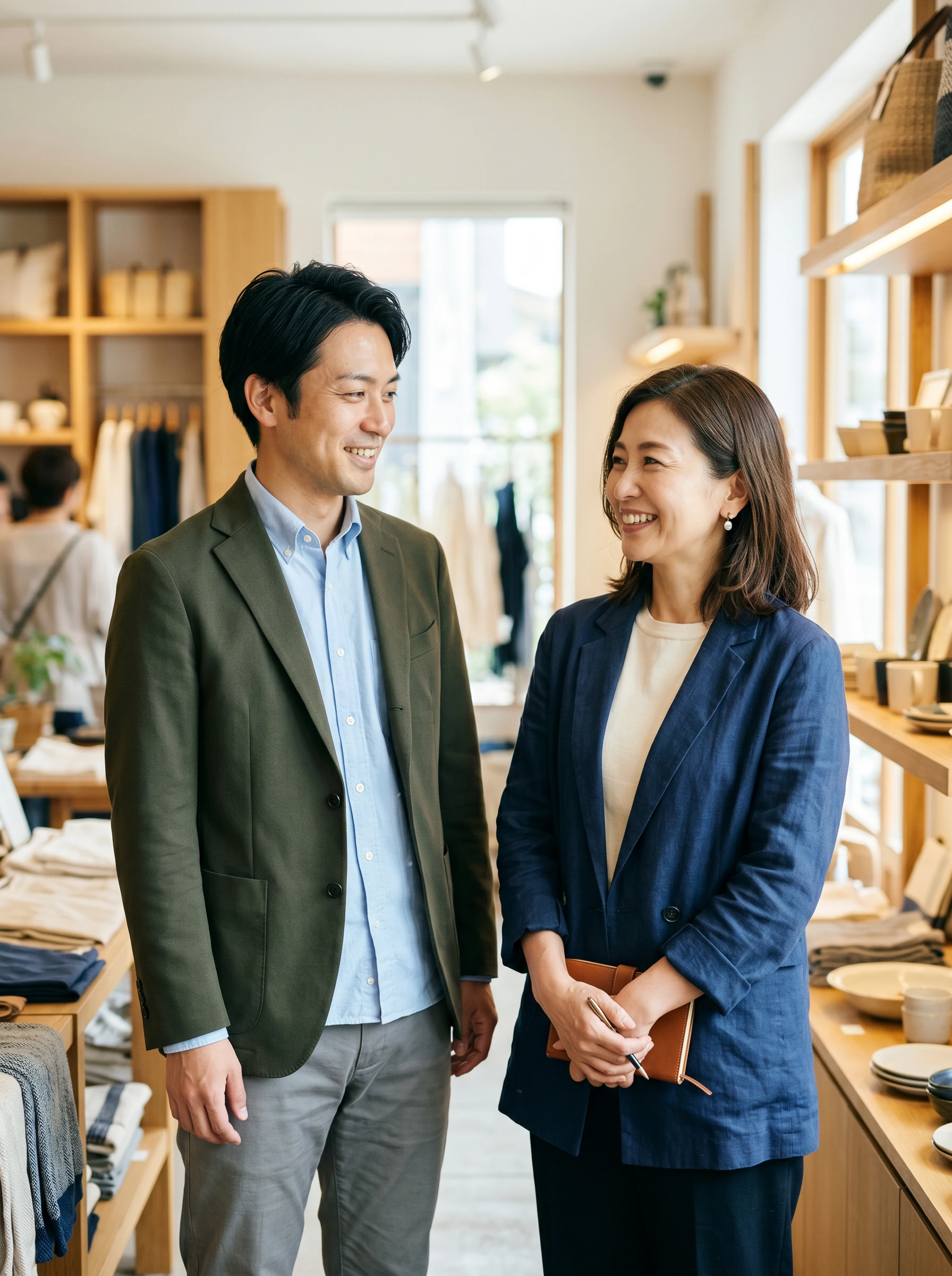 相談後に安心した表情で次のステップへ進もうとしている様子
