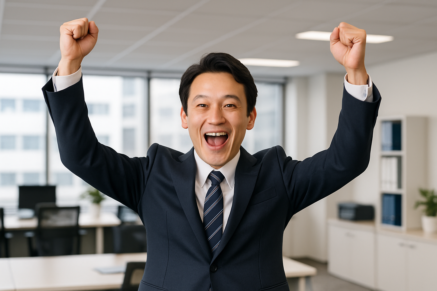 M&A相談後に前向きな表情を見せる経営者のイメージ
