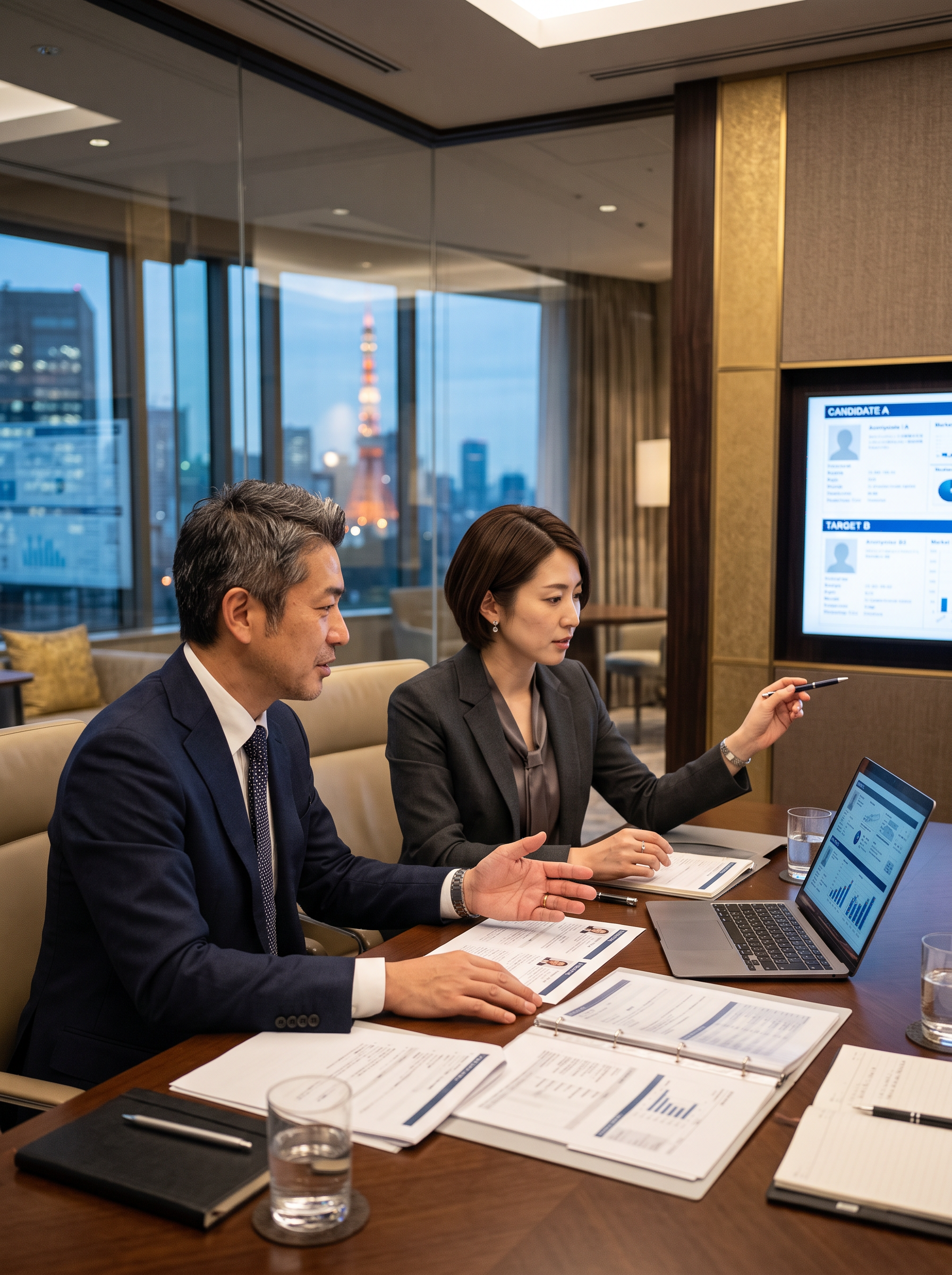 M&Aアドバイザーと候補企業を検討する新規事業責任者